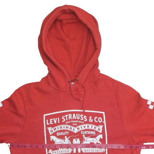 Mens UK Size M Levi's Red Pullover Hoodie