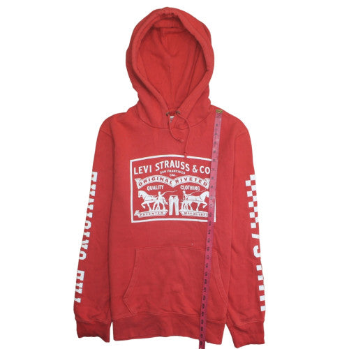 Mens UK Size M Levi's Red Pullover Hoodie