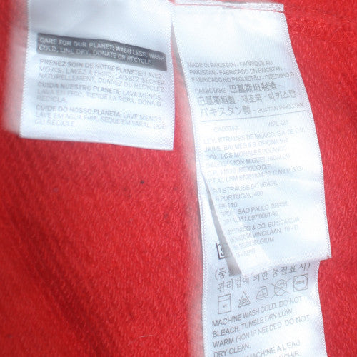 Mens UK Size M Levi's Red Pullover Hoodie