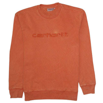 Mens UK Size M Carhartt Orange Pullover Sweatshirt