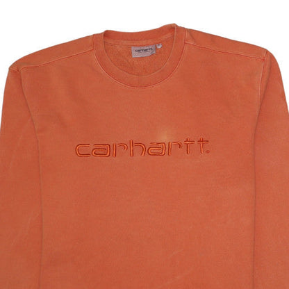 Mens UK Size M Carhartt Orange Pullover Sweatshirt