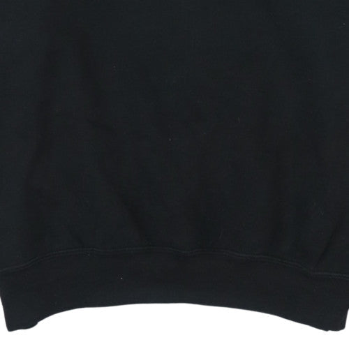 Mens UK Size L Russell Black Pullover Sweatshirt