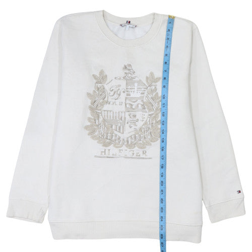 Womens UK Size S Tommy Hilfiger White Pullover Sweatshirt