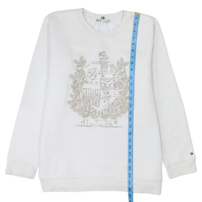 Womens UK Size S Tommy Hilfiger White Pullover Sweatshirt