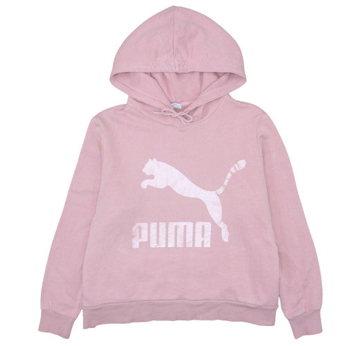 Womens UK Size L PUMA Pink Pullover Hoodie