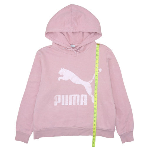 Womens UK Size L PUMA Pink Pullover Hoodie