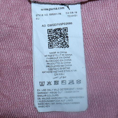 Womens UK Size L PUMA Pink Pullover Hoodie