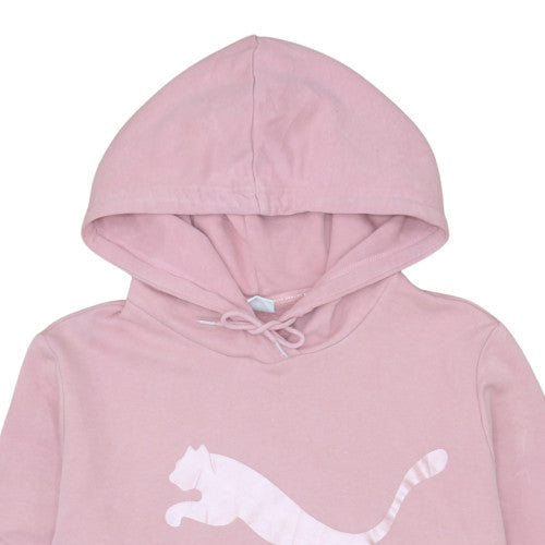 Womens UK Size L PUMA Pink Pullover Hoodie