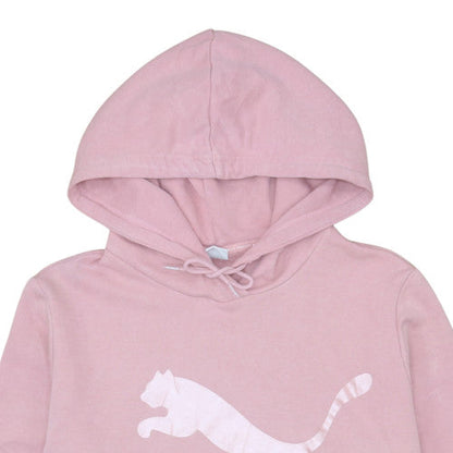 Womens UK Size L PUMA Pink Pullover Hoodie