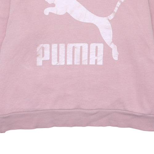 Womens UK Size L PUMA Pink Pullover Hoodie