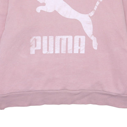 Womens UK Size L PUMA Pink Pullover Hoodie