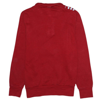 Adidas Boys Red 1/2 Zip Sweatshirt 164cm Cotton Blend Long Sleeve
