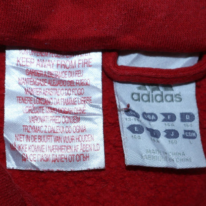 Adidas Boys Red 1/2 Zip Sweatshirt 164cm Cotton Blend Long Sleeve