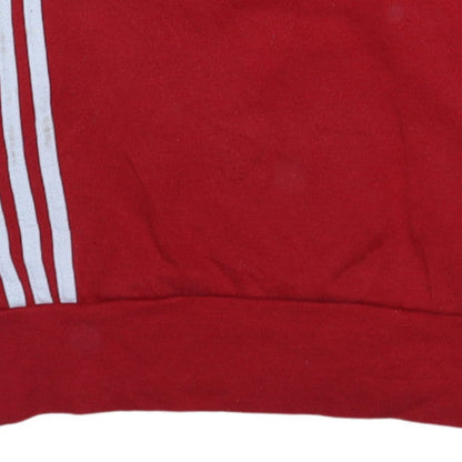 Adidas Boys Red 1/2 Zip Sweatshirt 164cm Cotton Blend Long Sleeve
