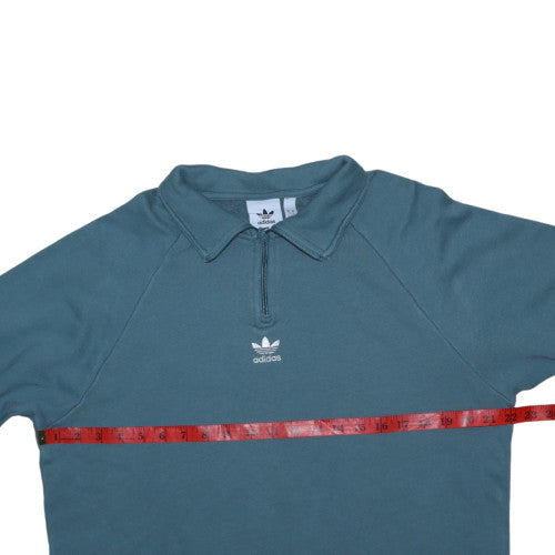 Mens UK Size M adidas Blue Henley Sweatshirt