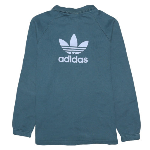 Mens UK Size M adidas Blue Henley Sweatshirt