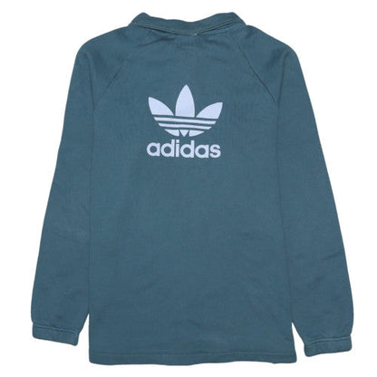 Mens UK Size M adidas Blue Henley Sweatshirt