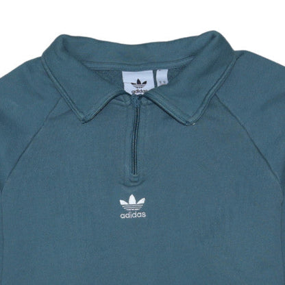 Mens UK Size M adidas Blue Henley Sweatshirt