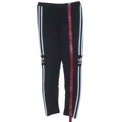 Adidas Womens Black 3-Stripes Cotton Stretch Leggings Size 10