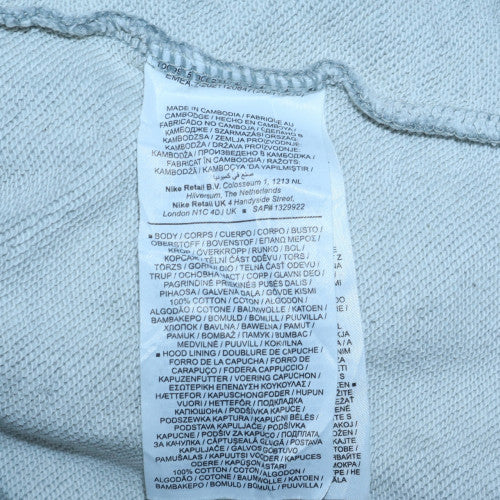 Mens UK Size L Nike Grey Full Zip Hoodie