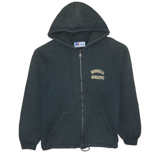Womens UK Size L Russell Athletic Black Full Zip Hoodie