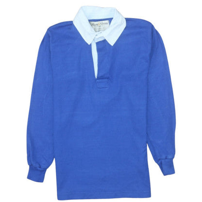 Aitken & Niven Boys Blue Long Sleeve Rugby Polo Shirt Size S