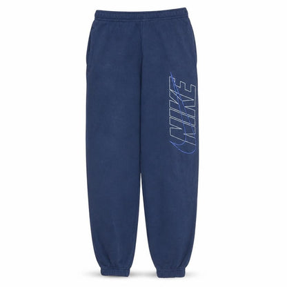 Nike Men's Blue Fleece Sweatpants Size S Elastic Waist Logo Joggers