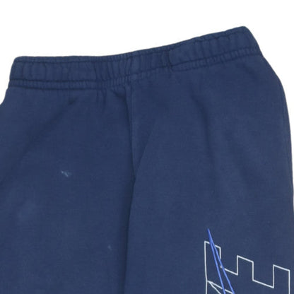 Nike Men's Blue Fleece Sweatpants Size S Elastic Waist Logo Joggers