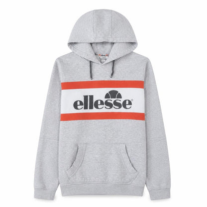 Front view of Ellesse boys’ grey pullover hoodie 14 years logo fleece sweatshirt