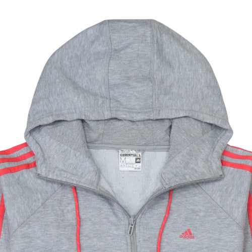 Womens UK Size M adidas Grey Full Zip Hoodie