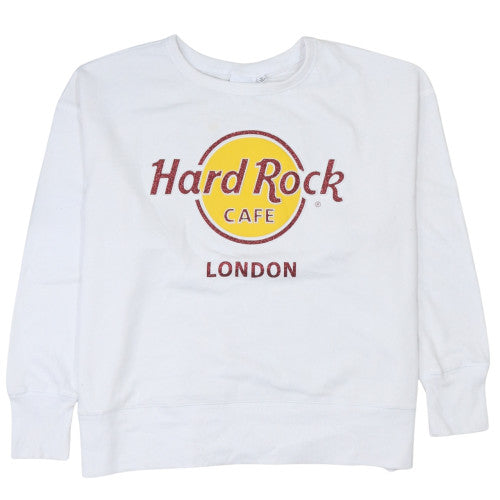 Womens UK Size XL Hard Rock Cafe White Pullover Sweatshirt