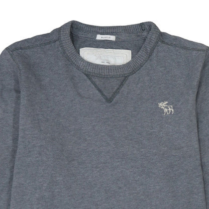 Mens UK Size L Abercrombie & Fitch Grey Pullover Sweatshirt