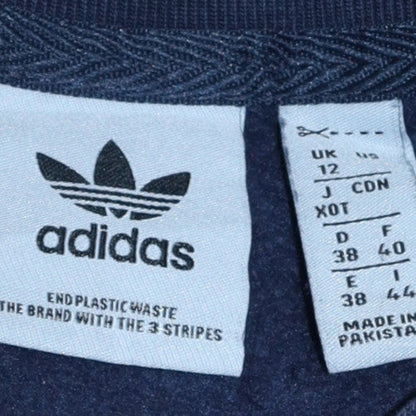 Womens UK Size 12 adidas Blue Pullover Sweatshirt