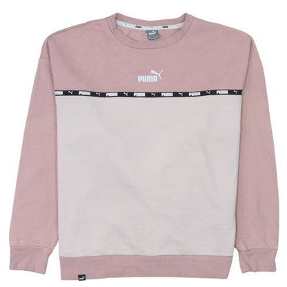 Womens UK Size M PUMA Pink Pullover Sweatshirt