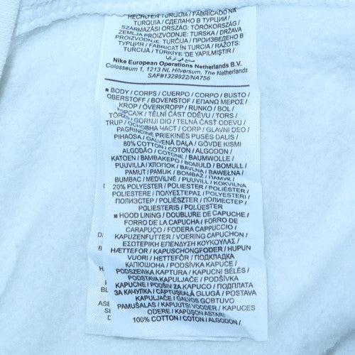 Mens UK Size M Nike White Pullover Hoodie