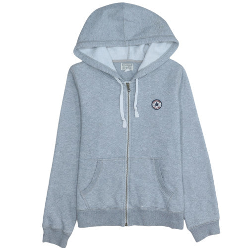 Womens UK Size L Converse Grey Full Zip Hoodie