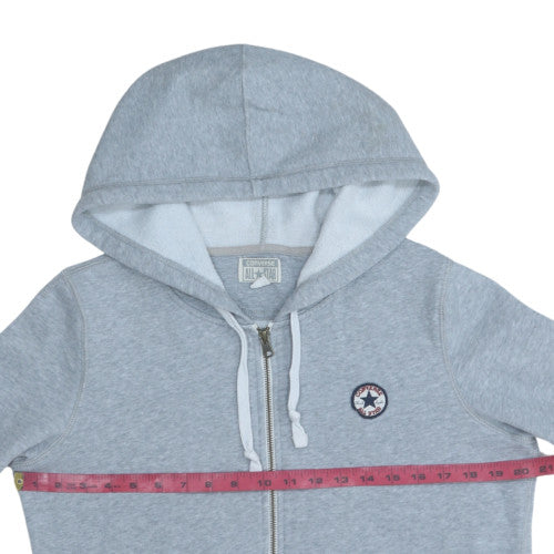 Womens UK Size L Converse Grey Full Zip Hoodie