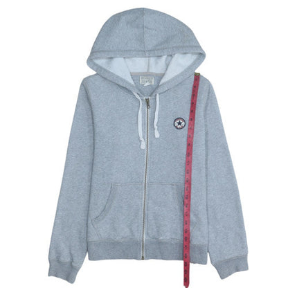 Womens UK Size L Converse Grey Full Zip Hoodie