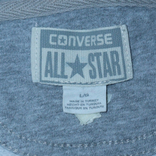 Womens UK Size L Converse Grey Full Zip Hoodie