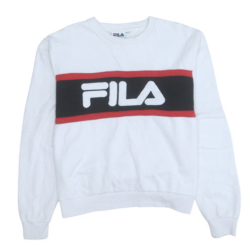 Womens UK Size M FILA White Pullover Sweatshirt