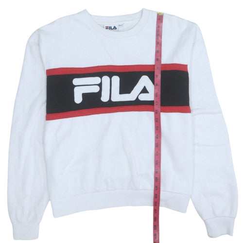 Womens UK Size M FILA White Pullover Sweatshirt