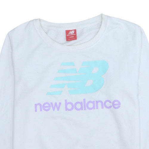 Womens UK Size L New Balance White Pullover Sweatshirt