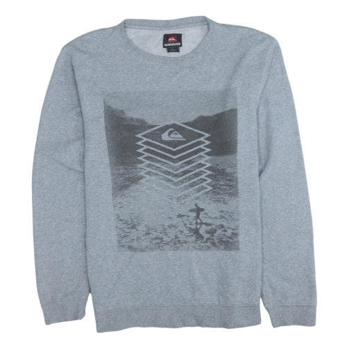 Mens UK Size M Quiksilver Grey Pullover Sweatshirt