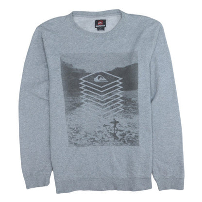 Mens UK Size M Quiksilver Grey Pullover Sweatshirt