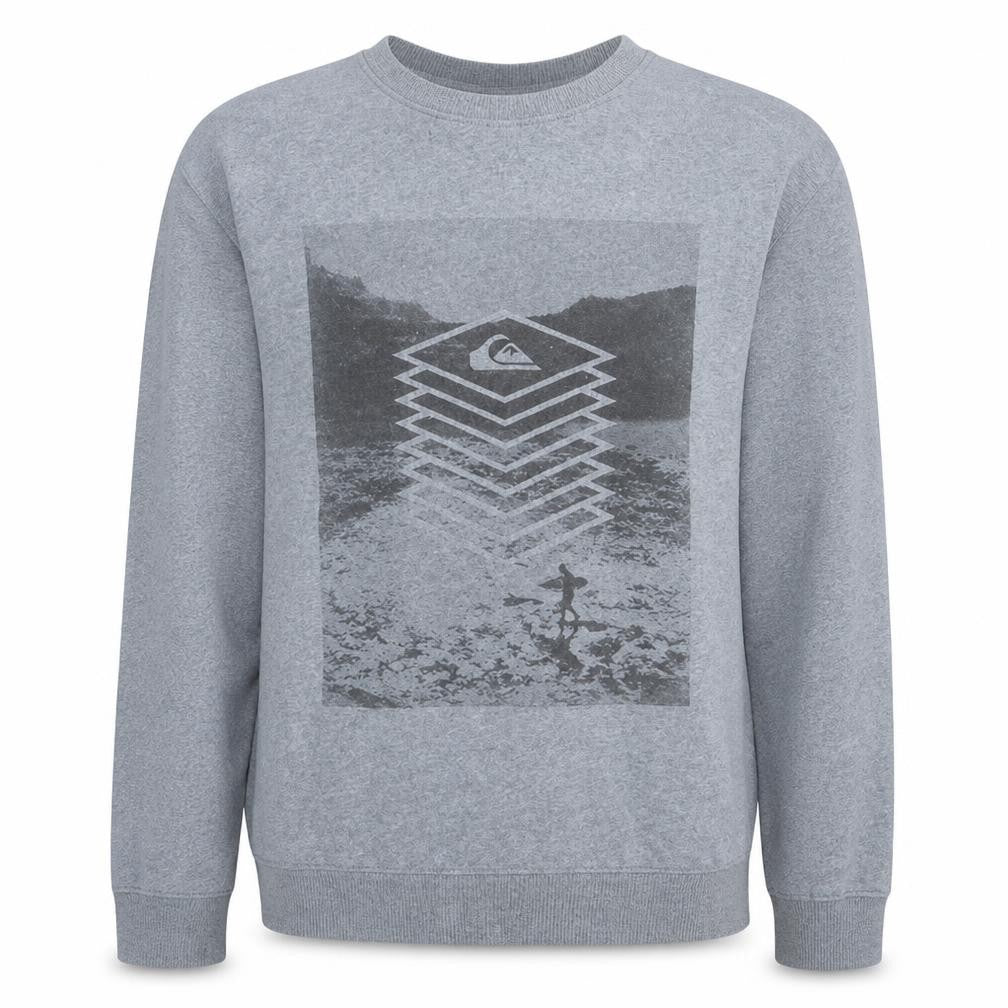 Mens UK Size M Quiksilver Grey Pullover Sweatshirt
