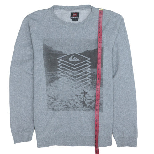 Mens UK Size M Quiksilver Grey Pullover Sweatshirt