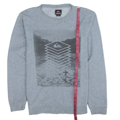 Mens UK Size M Quiksilver Grey Pullover Sweatshirt