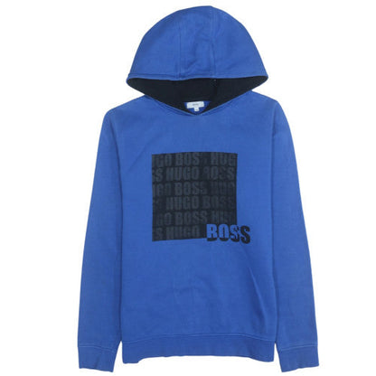 Boys UK Size 16 Years HUGO BOSS Blue Pullover Hoodie