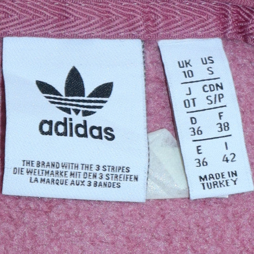 Womens UK Size 10 adidas Pink Pullover Hoodie