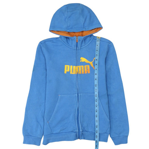 Puma Boys Blue Full Zip Hoodie 13-14 Years Cotton Blend Casual